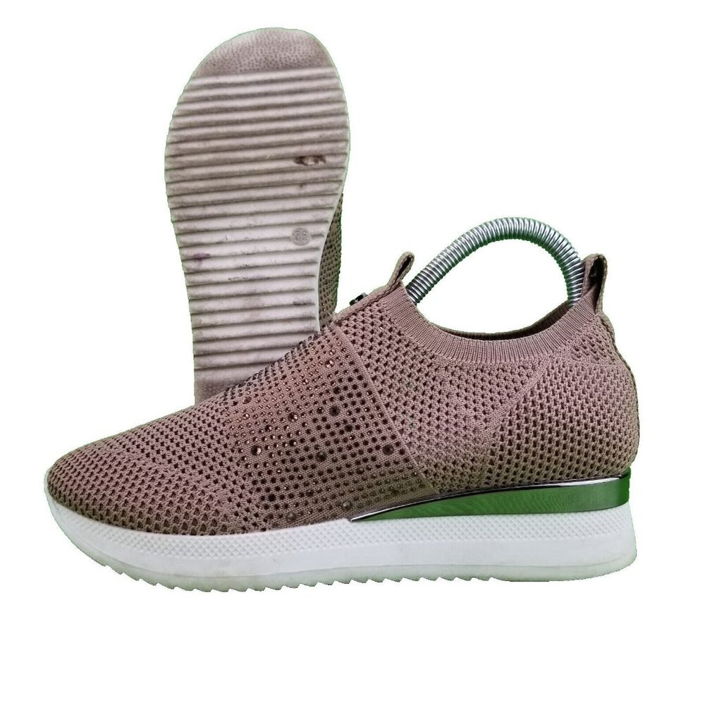 ✅Carvela Janeiro Embellished Knitted Trainers BLUSH Pull On Sneakers Women's 36 - Picture 2 of 13